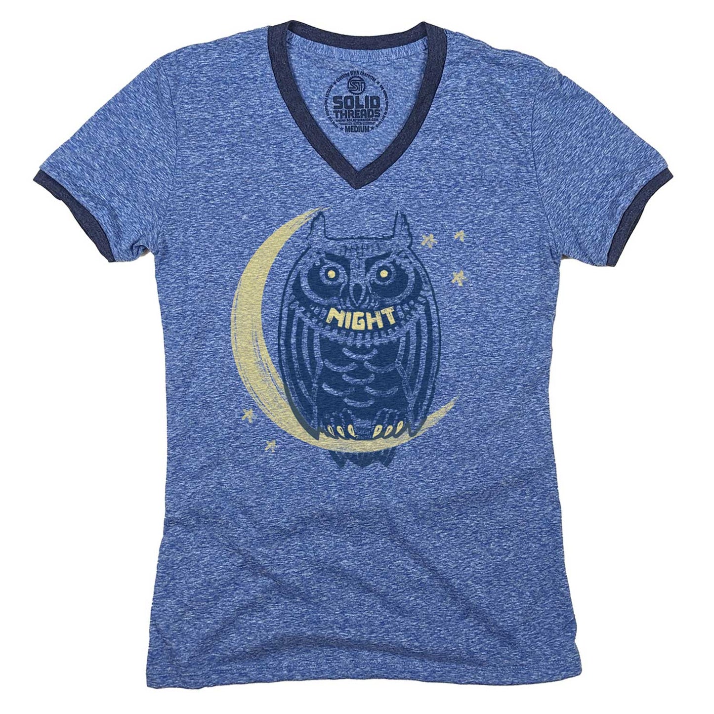 Women's Night Owl Ringer V-Neck Tee