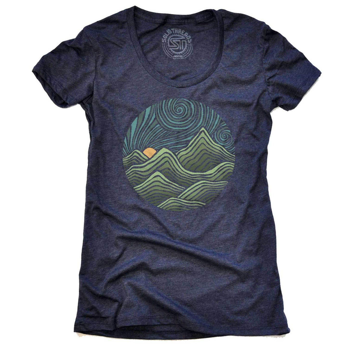 Women's Swirly Mountains T-shirt | Design by Dylan Fant