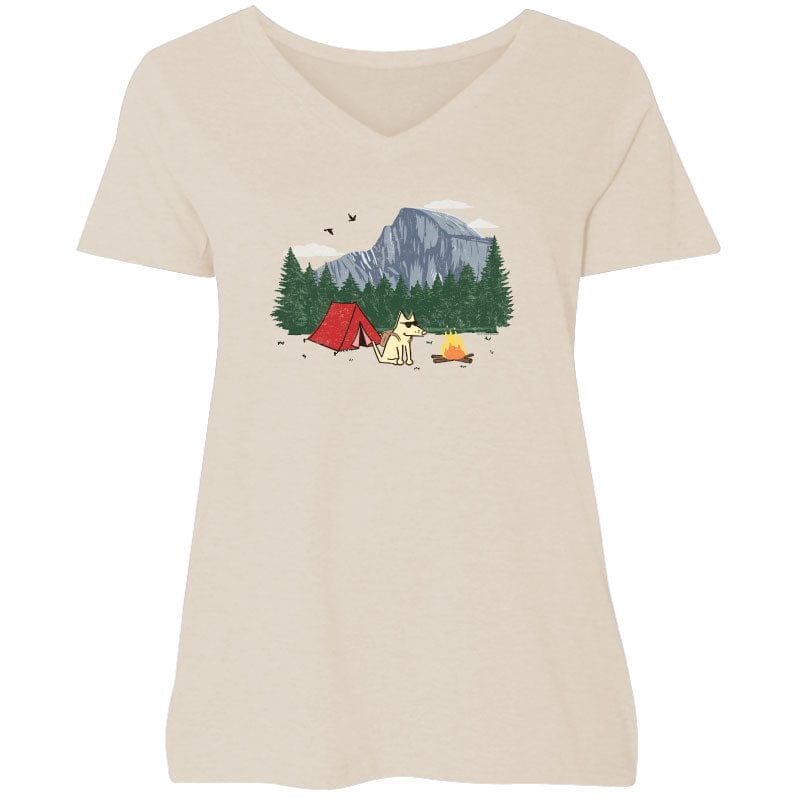 Yosemite - Ladies Curvy V-Neck Tee