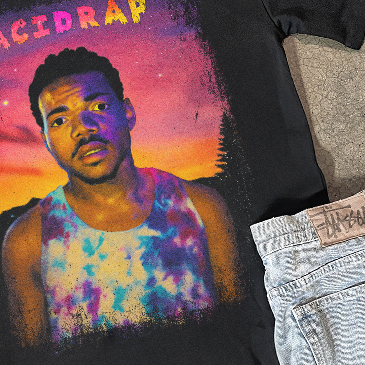 CHANCE 'ACID RAP' HEAVY BLACK TEE