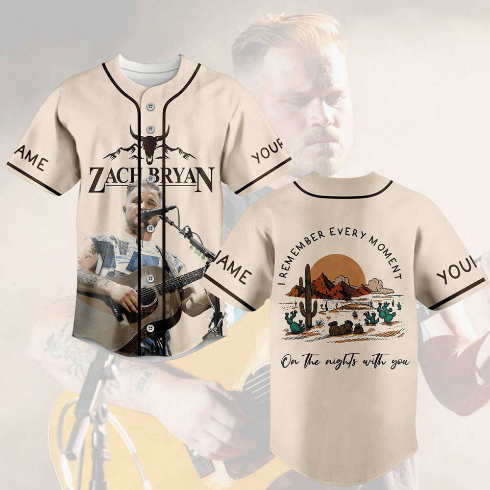 Zach Bryan I Remember Every Moment Baseball Jersey - Customized Highway Boy Shirt Country Music Singer Merch & Gift - Aopprinter